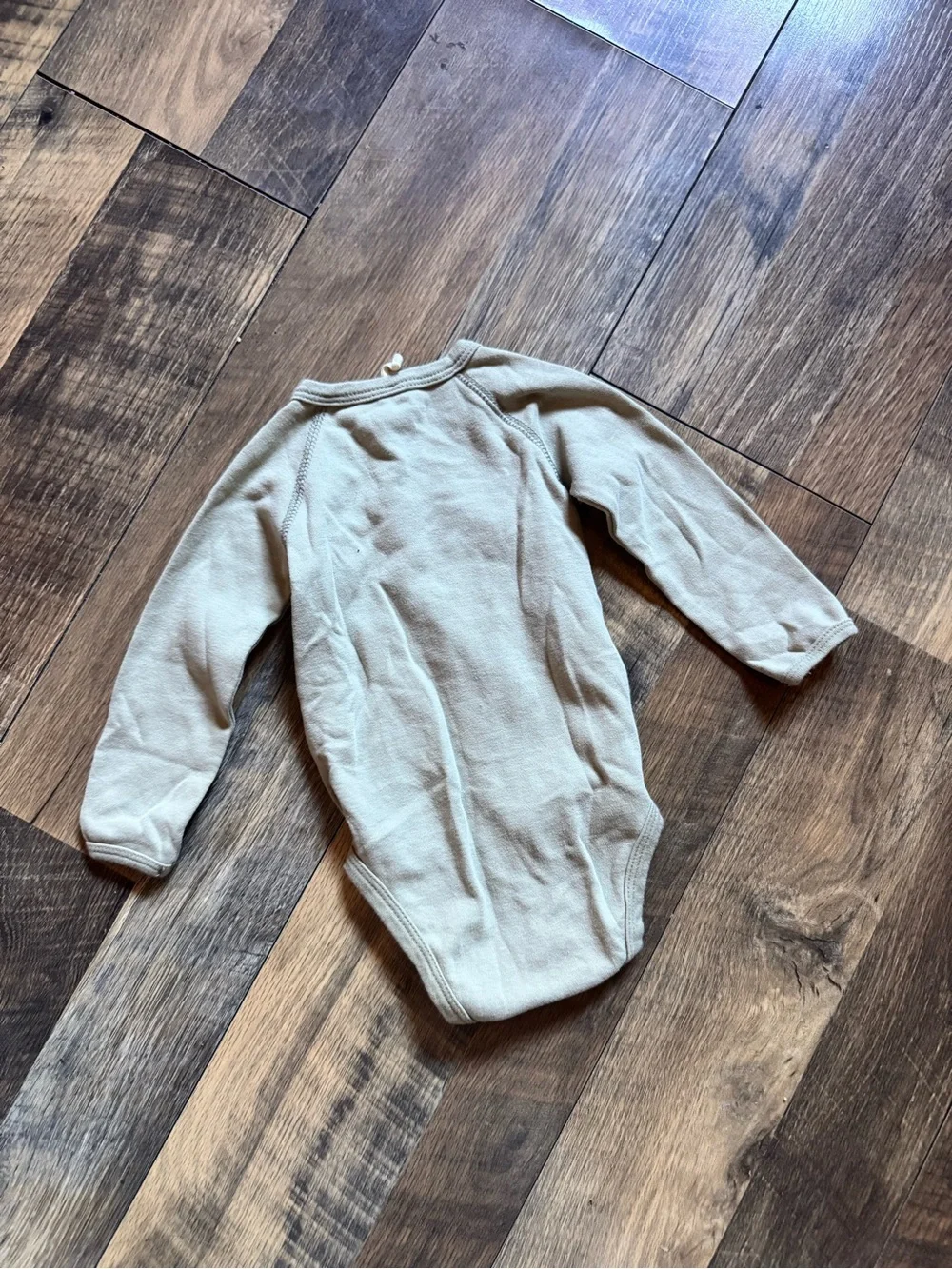 Quincy Mae Long-Sleeve Wrap Bodysuit in Sage Green